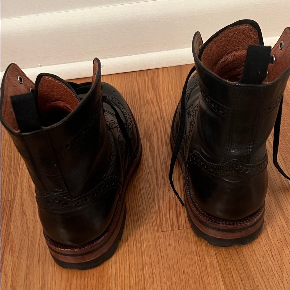 Frye Black Leather Boots 9.5 Men’s -Fits size 10.5/11 women - Picture 15 of 16
